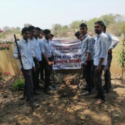 Tree plantation  during NSS special camp-2018 at Ruee village shahajanpur.Tq.Dist.beed.