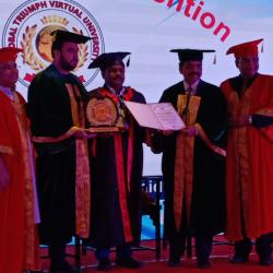 Hon.G.V.Salunke aworded by doctor of philosopyin educationfrom global thrumph virtual university Bangolure