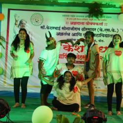 Students performing skit in annual gathering
