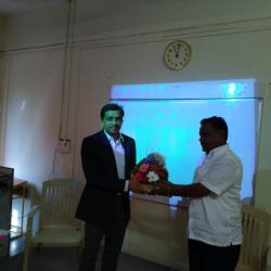 Felicitation of Dr.Shrinivasan during his lecture arrenged at KSKCFT, Beed.